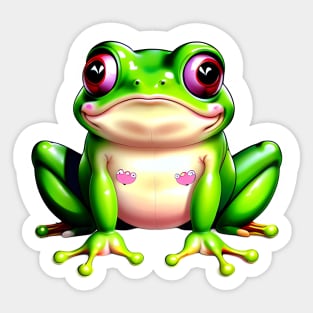 Frolicking Ferny Froggie Sticker